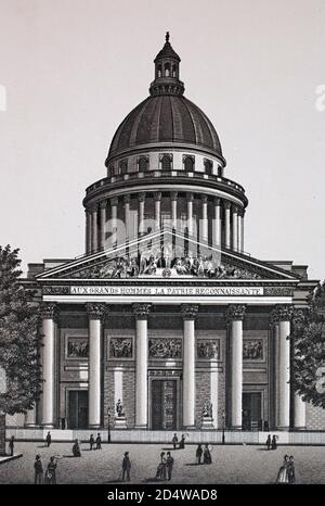 Paris, Le Pantheon, Frankreich, historische Kupferstich von 1860 Stockfoto