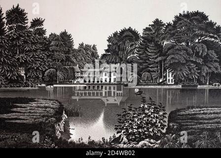 Versailles, Petit Trianon, La Maison du Seigneur, Frankreich, historische Kupferplattenradierung von 1860 Stockfoto