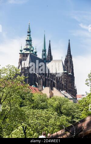 Prager Burg sonnigen Panoramablick Altstadt Stockfoto