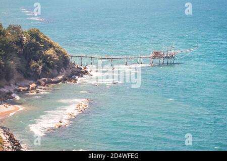 Trabocco an der Chieti-Küste in den Abruzzen (Italien) Stockfoto