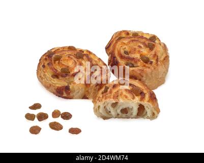Blätterteig mit Quark und Rosinen Stockfoto