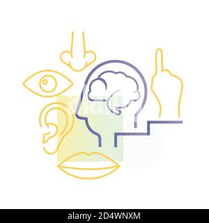 Fünf grundlegende Sinne - Symbol als EPS 10-Datei Stock Vektor