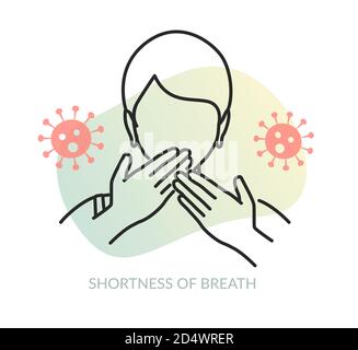 Novel Coronavirus - COVID-19 - Kurzatmigkeit - Icon als EPS 10 Datei Stock Vektor