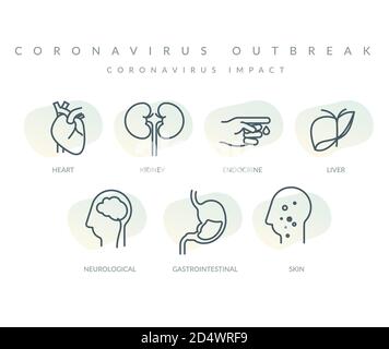 Coronavirus Impact on Human Body - Symbol als EPS 10 Datei Stock Vektor