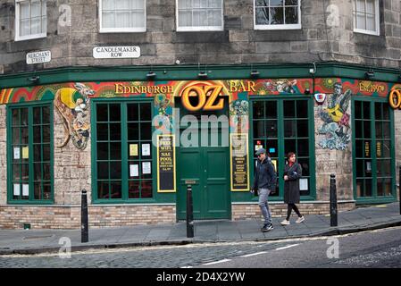 Oz Bar, Bar im australischen Stil in der Candlemaker Row in der Altstadt von Edinburgh. Stockfoto