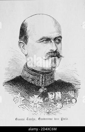 Gerneral Louis Jules Trochu (1815-1896), französischer General, illustrierte Kriegsgeschichte, Deutsch - Französischer Krieg 1870-1871 Stockfoto