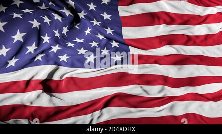 US / amerikanische Flagge - USA Hintergrund - Regierung, Land und Reisen - 3D Illustration Stockfoto