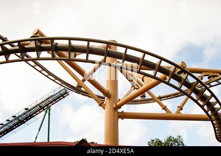 Flug der Pterosaur Fahrt, Paultons Park, Ower, Southampton, England. Stockfoto