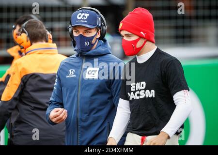 Nurburg, Deutschland. Oktober 2020. GASLY Pierre (Fra), Scuderia AlphaTauri Honda AT01, LECLERC Charles (mco), Scuderia Ferrari SF1000, Portrait während der Formel 1 Aramco Grosser Preis der Eifel 2020, Eifel Grand Prix, vom 9. Bis 11. Oktober 2020 auf dem N.rburgring, in N.rburg, Deutschland - Foto Antonin Vincent / DPPI Live Credit: LM/DPPI/News in Vincent/Alamy Stockfoto