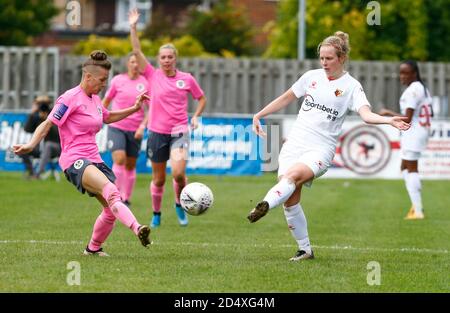 Horley, Großbritannien. Oktober 2020. Anne Meiwald von Watford Ladies während des FA Women's National League - Southern Premier Division Match zwischen Crawley Wesps Ladies und Watford Ladies in Horley Town am 11. Oktober 2020 in Horley, England Credit: Action Foto Sport/Alamy Live News Stockfoto