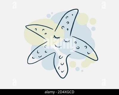 Vektor-Illustration von Cartoon Seestern. Symbol zum Thema Marine. Illustration eines Meereslebewesen. Stock Vektor