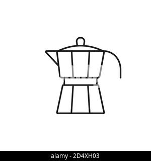 moka Pot Icon Element von Kitchen Icon für mobiles Konzept und Web-Apps. Thin Line Moka Pot Symbol kann für Web und mobile verwendet werden. Premium-Symbol auf Weiß Stock Vektor