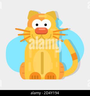 Niedliche Katze Tier sitzen Vektor Illustration Stock Vektor