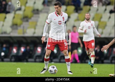 Danzig, Polen. Oktober 2020. Robert Lewandowski aus Polen in Aktion während des UEFA Nations League-Spiels zwischen Polen und Italien im Energa Stadium. (Endstand: Polen 0:0 Italien) Credit: SOPA Images Limited/Alamy Live News Stockfoto