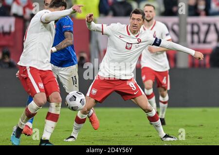 Danzig, Polen. Oktober 2020. Robert Lewandowski aus Polen in Aktion während des UEFA Nations League-Spiels zwischen Polen und Italien im Energa Stadium. (Endstand: Polen 0:0 Italien) Credit: SOPA Images Limited/Alamy Live News Stockfoto