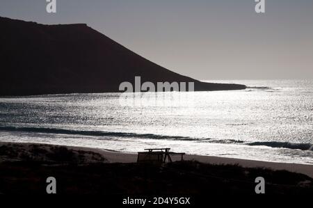 Sonnenuntergang im Indischen Ozean, Red Bluff, Quobba Station, Carnarvon, Western Australia Stockfoto