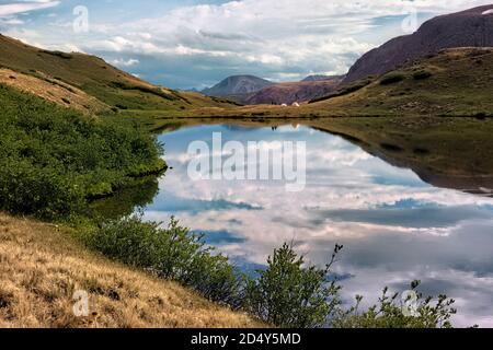 Camping am Cataract Lake auf dem 485 Mile Colorado Trail, in der Nähe von Lake City, Colorado Stockfoto