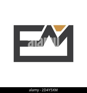 Anfangsbuchstabe em Logo oder me Logo Vektor Design Vorlage Stock Vektor