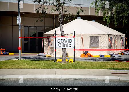 Perth, Australien - 5. September 2020: Covid Klinik im Fiona Stanley Hospital Stockfoto