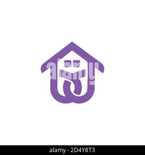 Abstrakter Buchstabe bd Dach Home Symbol flach geometrische Logo Vektor Stock Vektor