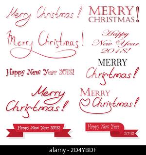 Frohe Weihnachten Schriftzug Design. Vector Illustration EPS 10. Stock Vektor