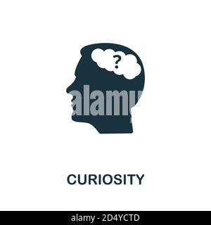 Neugier-Symbol. Einfaches Element aus der Sammlung von Lebenskünsten. Gefüllte Neugier-Symbol für Vorlagen, Infografiken und mehr Stock Vektor