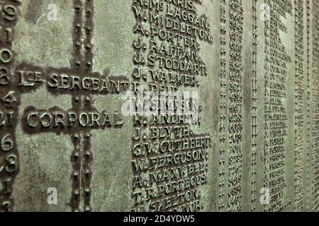 Detail des südafrikanischen Kriegsdenkmals für die Gordon Highlanders, Edinburgh Castle Esplanade, Schottland. Stockfoto