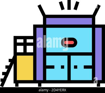 Abbildung des Farbsymbols für Abfallfabrikmaschinen Stock Vektor