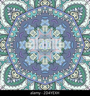 Nahtloses tracery Fliese Mehndi Design Stock Vektor