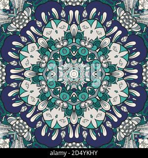 Nahtloses tracery Fliese Mehndi Design Stock Vektor