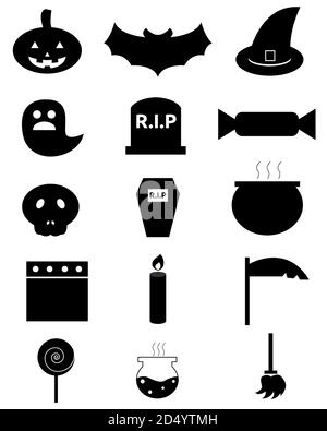 Illustration Vektor Design von Halloween Icon Set Stock Vektor