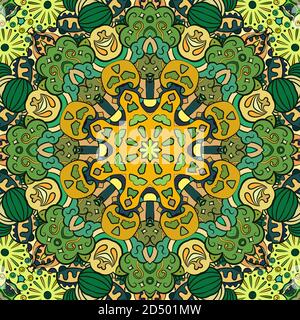 Nahtloses tracery Fliese Mehndi Design Stock Vektor