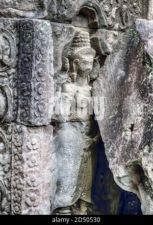 Stone Bas Relief Khmer Tempel Architektur Stockfoto