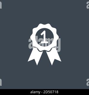 Abzeichen mit Bändern ergänzende Vektor glyph Icon. Stock Vektor