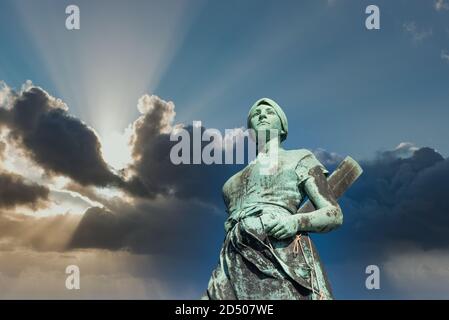 Statue der Wäschereimaschine Tine, Husum, Schleswig-Holstein, Deutschland, Europa Stockfoto