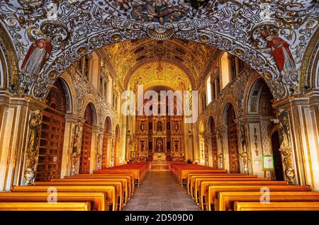 Innenraum der Santo Domingo Kirche in Oaxaca, Mexiko. Stockfoto