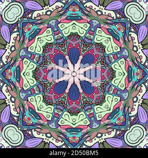 Nahtloses tracery Fliese Mehndi Design Stock Vektor