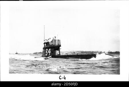 Britisches U Boot, Royal Navy, HMS C 4 - weltweit einsetzbar Stockfoto