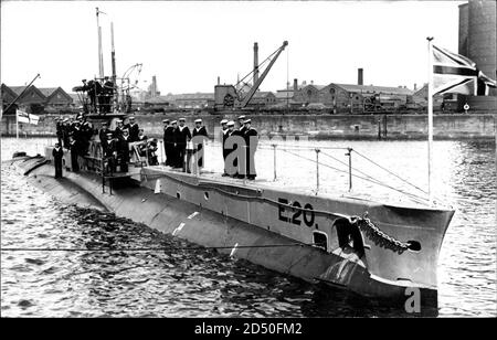 Britisches U Boot, Royal Navy, HMS E 20 - weltweite Verwendung Stockfoto