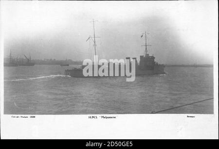 Britisches Kriegsschiff, HMS Melpomene, Royal Navy - weltweit im Einsatz Stockfoto