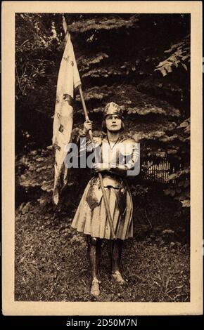 Au Theatre de la Passion, Drame de Jeanne d'Arc, Etendard – weltweite Nutzung Stockfoto