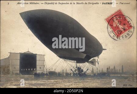 Aerostation Militaire, Suspension de la Nacelle du Dirigeable Patrie,Zeppelin weltweit im Einsatz Stockfoto
