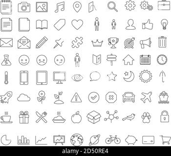 Vektorgrafiken. Satz von Symbolen und einfachen Grafiken in der Präsentation verwendet, Benutzeroberflächen und andere. Stock Vektor