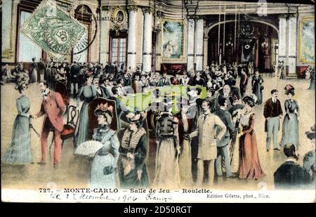 Monte Carlo Monaco, Partie dans la Salle de Jeu, Roulette weltweit Stockfoto