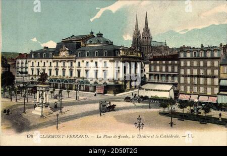 Clermont Ferrand Puy de Dôme, Place de Jaude, Théâtre, Cathédrale – weltweite Nutzung Stockfoto