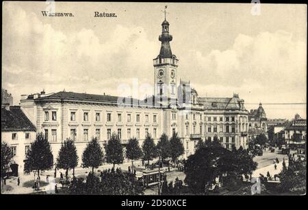 Warschau Polen, Blick auf das Rathaus Stockfoto