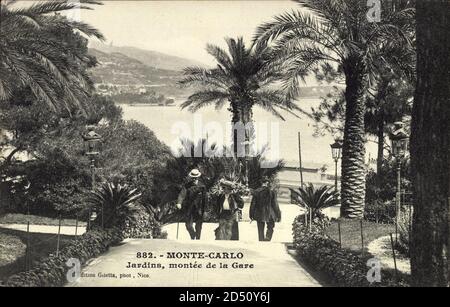 Monte Carlo Monaco, vue générale des Jardins, Montée de la Gare – weltweite Nutzung Stockfoto