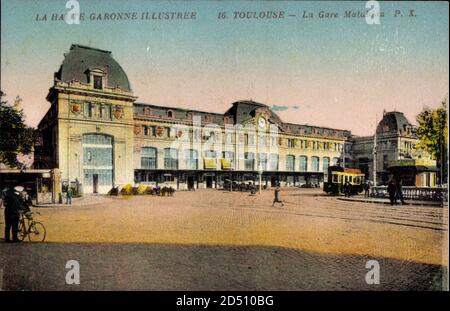 Toulouse Haute Garonne, La Gare Matabiau, Bahnhof, Straßenbahn Stockfoto