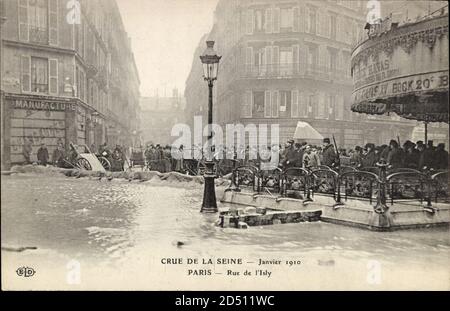 Paris, Inondation de la seine, Janvier 1910, Rue de l'Isly - weltweite Nutzung Stockfoto