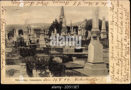 Valparaiso Chile, Cementerio, Blick über den Friedhof, Gräber Stockfoto